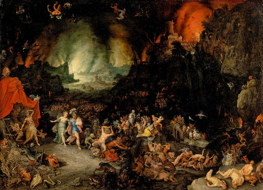 Aeneas with the Sibyl in the Underworld Painting by Jan Brueghel the Elder