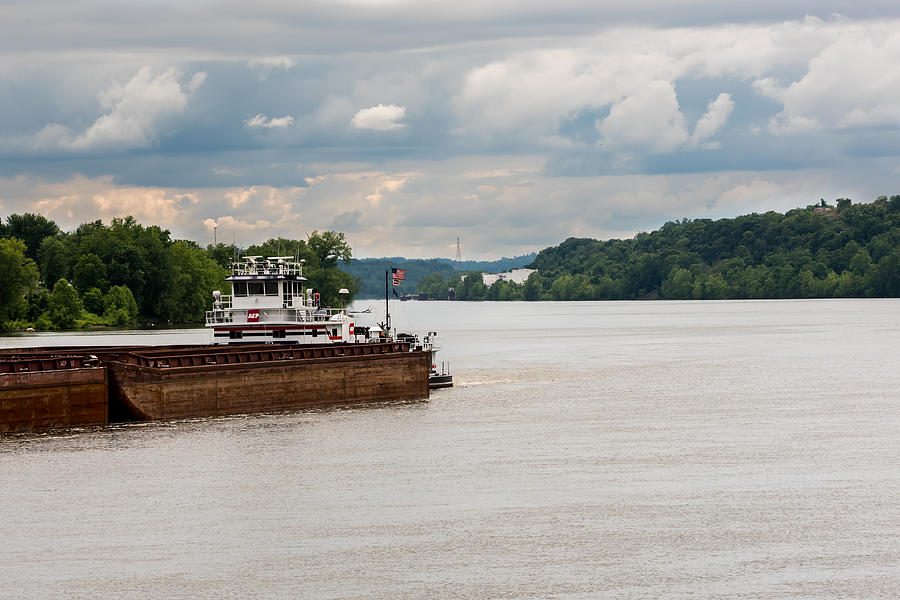 AEP Barge on the Ohio Photograph by Holden The Moment