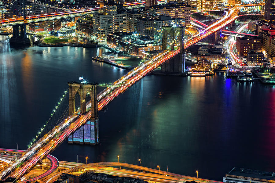 Aerial Brooklyn Bridge Photograph by Mihai Andritoiu