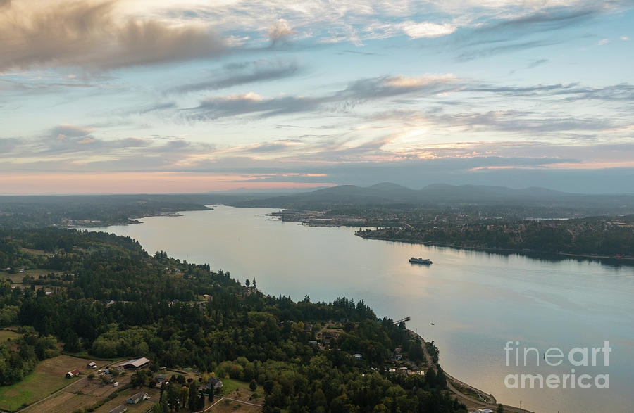 Aerial Ferry to Bremerton Photograph by Mike Reid