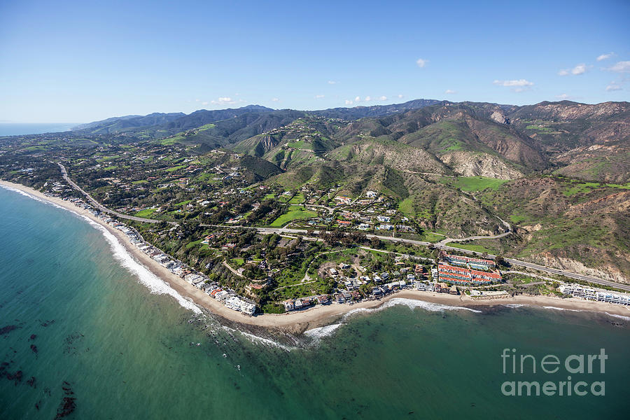 Aerial Malibu Cove Colony California Photograph by Trekkerimages