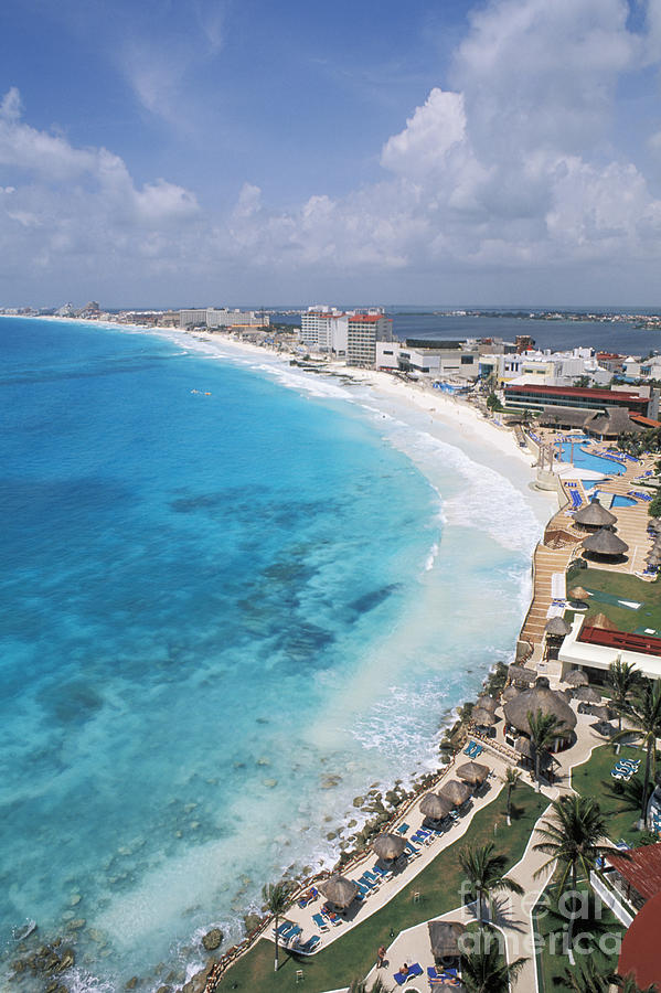 Aerial Of Cancun Photograph by Bill Bachmann - Printscapes - Fine Art ...