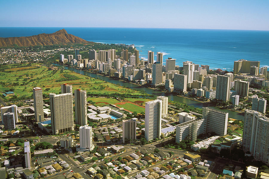 Aerial Of Diamond Head Photograph by Carl Shaneff - Printscapes