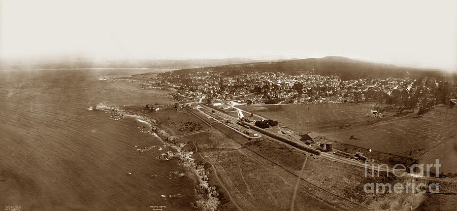 Beach Photograph - Aerial of Pacific Grove, CA  July 10, 1906 by Monterey County Historical Society