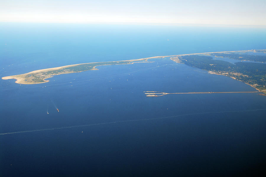 Aerial of Sandy Hook Photograph by James Kirkikis
