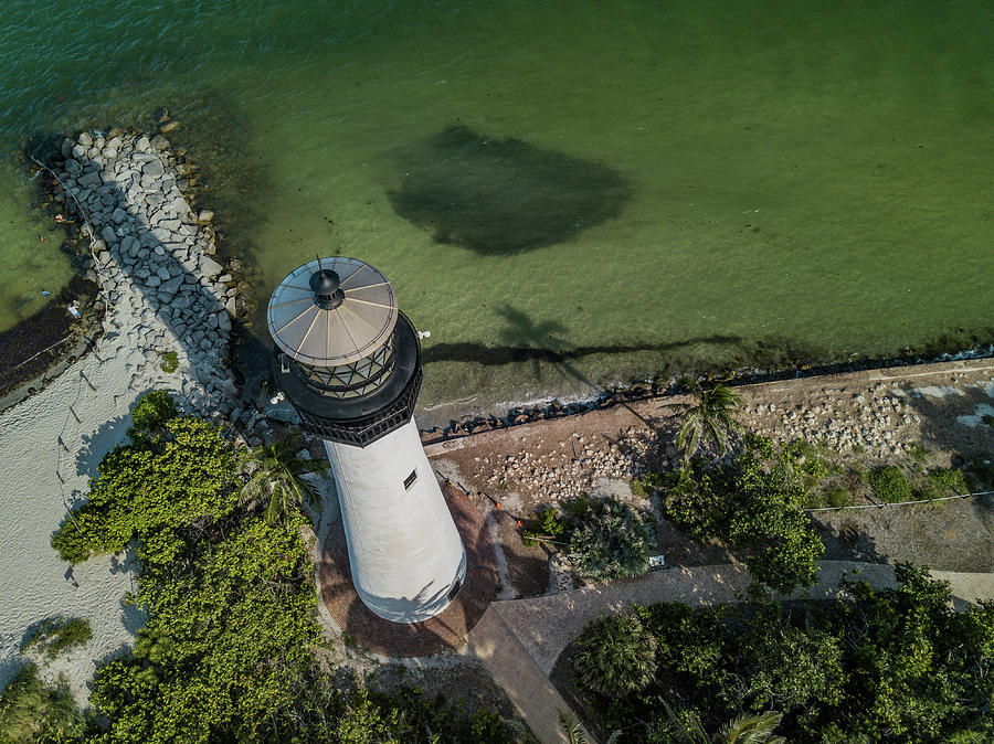 Aerial Of The Cape Florida Lighthouse Photograph