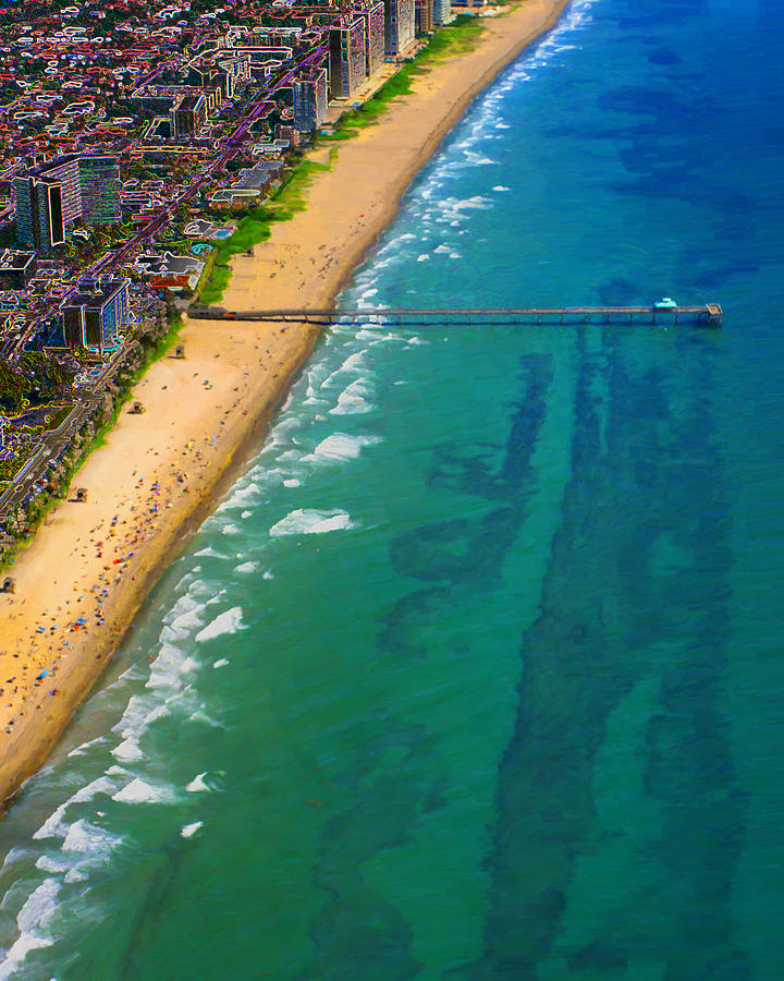 Aerial over Deerfield Beach Digital Art by Jeffrey Graves Fine Art