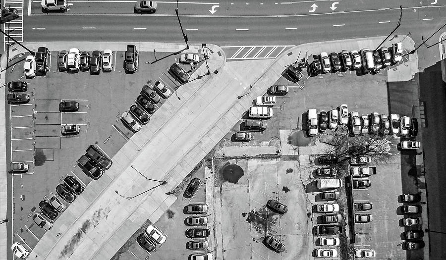 Aerial Over Vehicle Parking Lot Photograph by Alex Grichenko