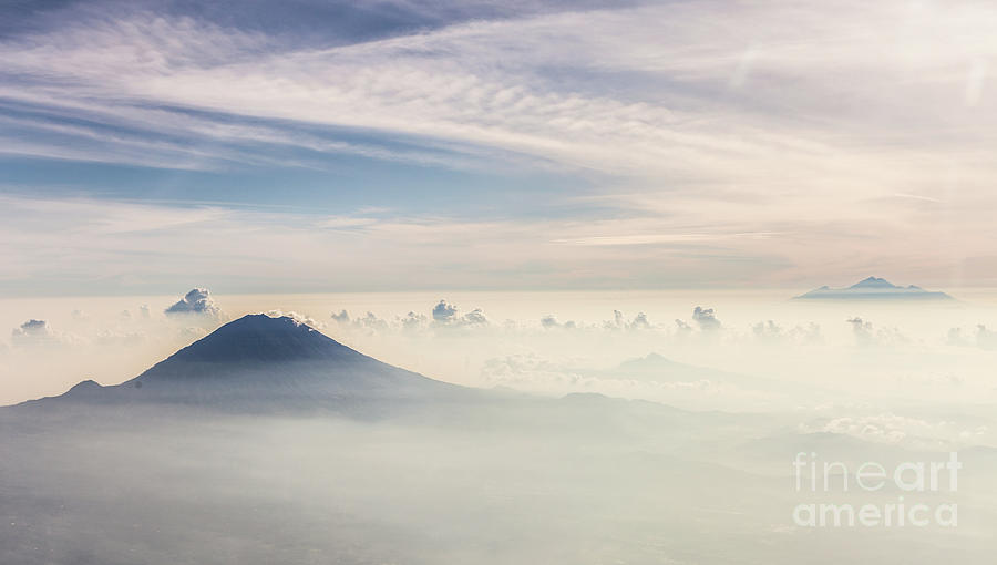 Aerial panorama of the Mt Agung in Bali Photograph by Didier Marti
