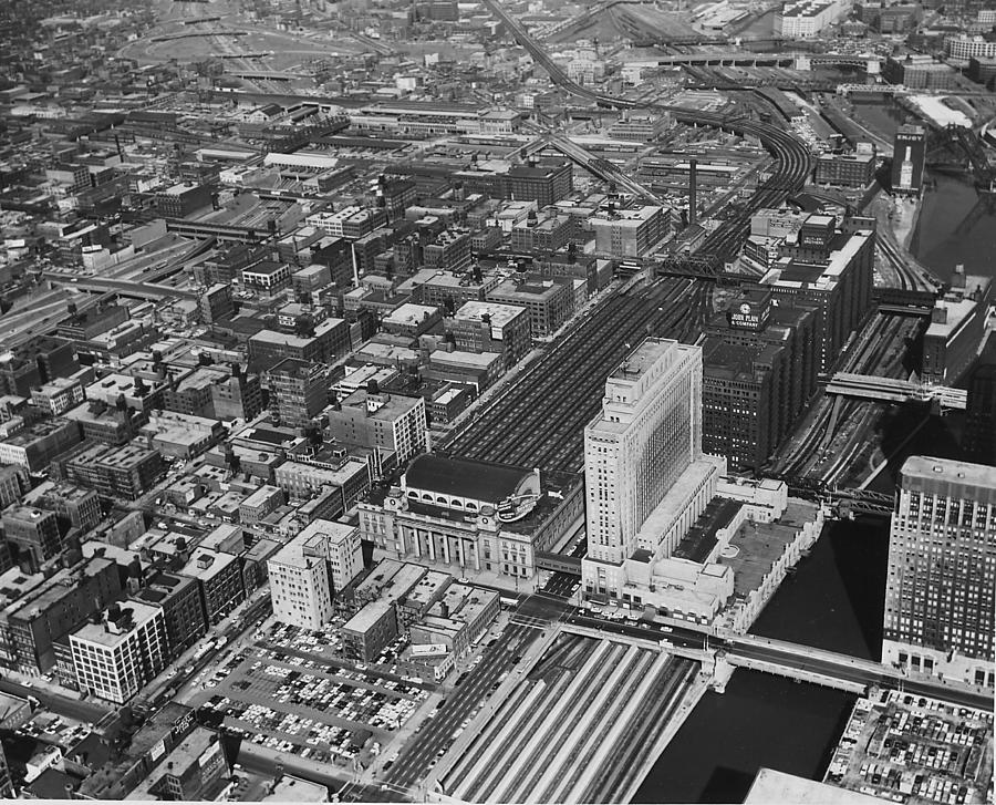 Aerial Shot of Chicago Passenger Terminal  Photograph by Chicago and North Western Historical Society