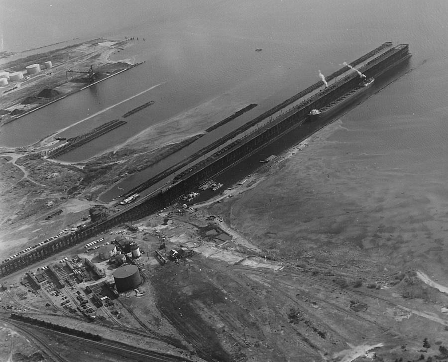 Aerial Shot of Ore Dock in Michigan  Photograph by Chicago and North Western Historical Society