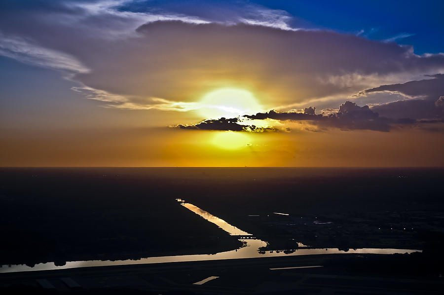 Aerial Sunset Over Canal Photograph by Carolyn Marshall