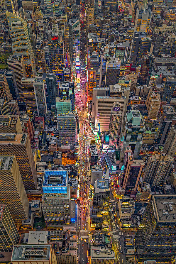 Aerial Times Square New York City  Photograph by Susan Candelario