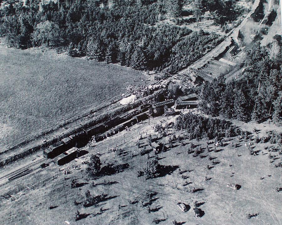 Aerial Train Wreck Photograph by Jeanne May