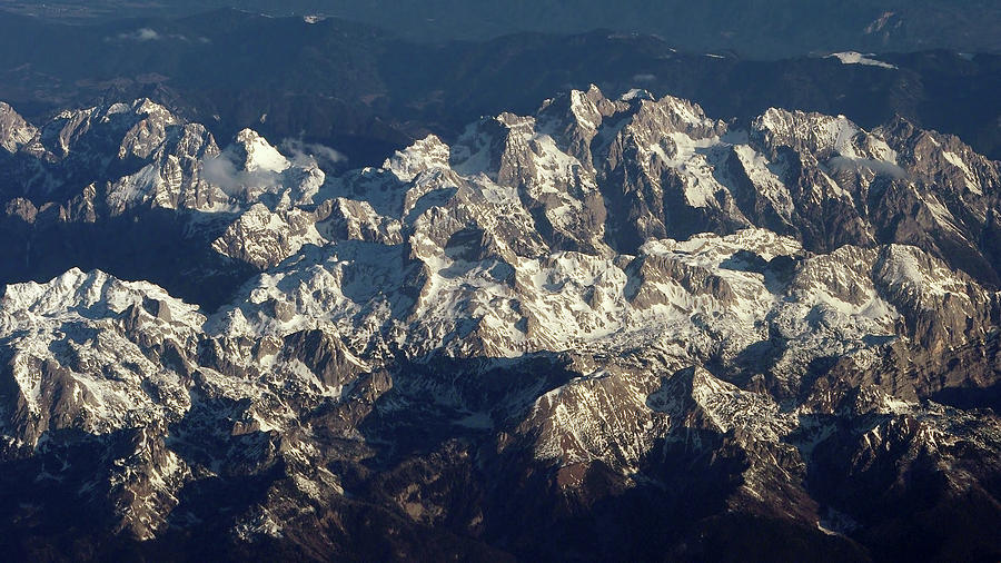 aerial vier of Italy Alps mountain from the airplane Photograph by Ioan ...