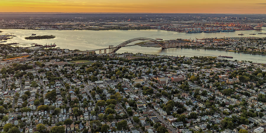Landscape Photograph - Aerial View Bayonne Bridge NJ by Susan Candelario