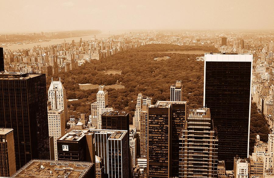 Central Park Photograph - Aerial View Central Park by Allan Einhorn