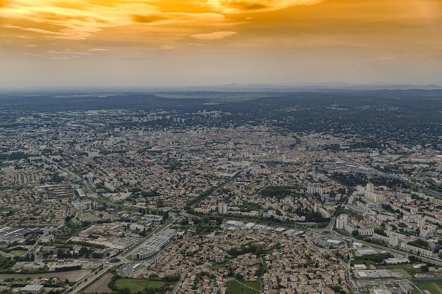 Aerial View Nimes City Photograph by Scott Carruthers
