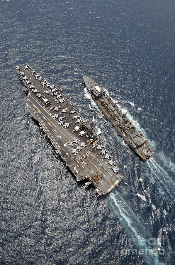 Aerial View Of Aircraft Carrier Uss Photograph