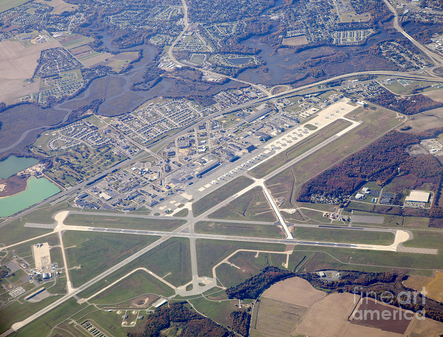 Aerial view of an airport. Photograph by Anthony Totah