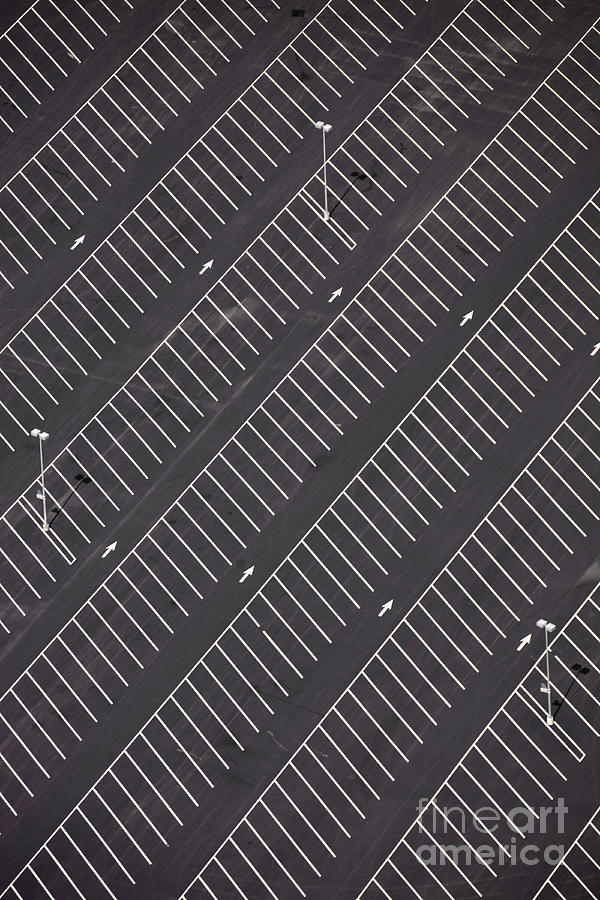 Aerial view of an empty parking lot Photograph by Anthony Totah