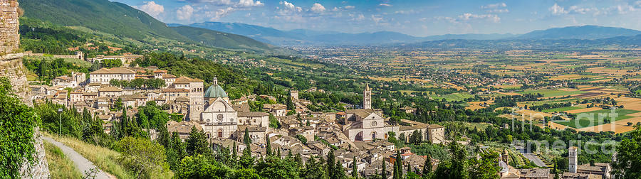 Aerial View Of Assisi With Golden-green Fields Of Umbria, Italy Photograph