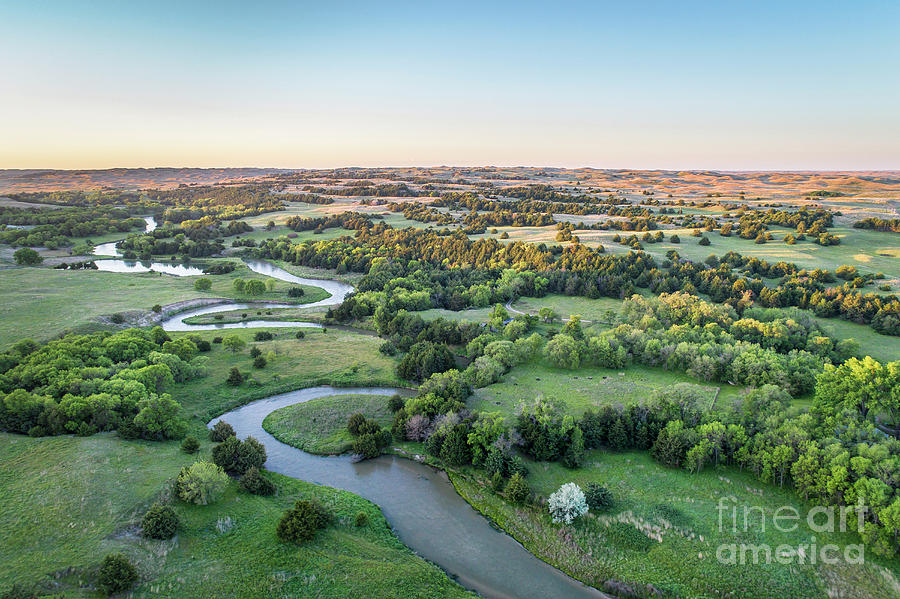 aerial view of Dismal River in Nebraska Photograph by Marek Uliasz