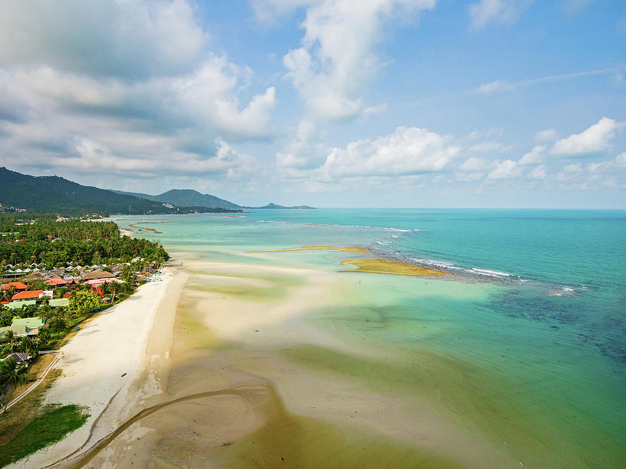 Aerial view of emerald tropical sea and beach Photograph by Lukasz ...