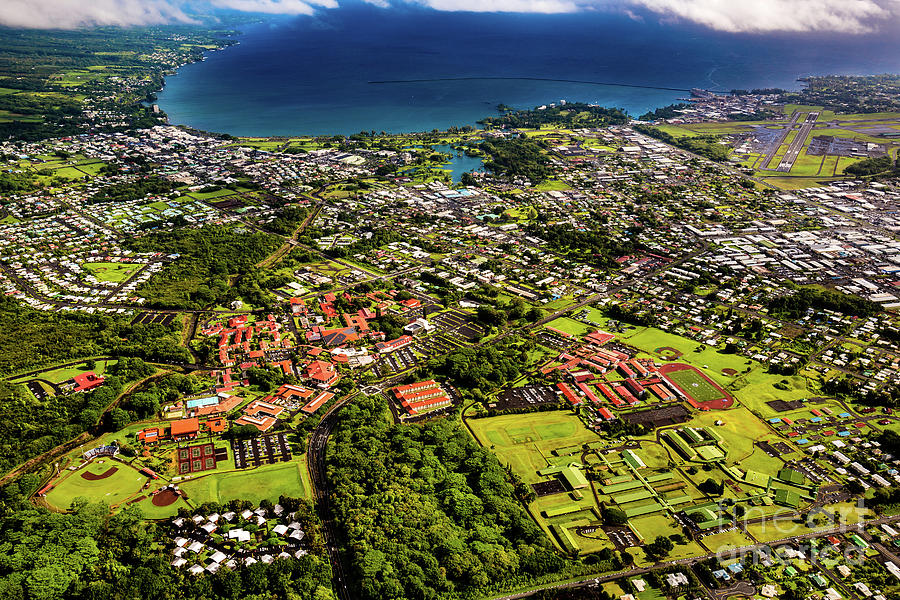 Aerial View of Hilo, Hawaii Photograph by M G Whittingham