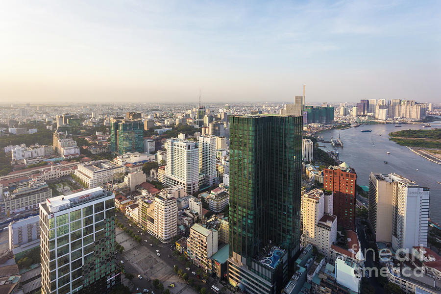 Aerial view of Ho Chi Minh City in Vietnam Photograph by Didier Marti
