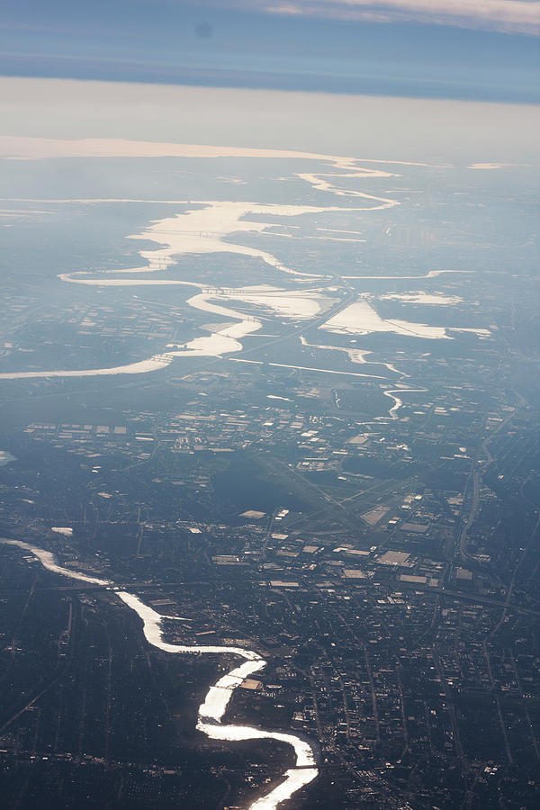 Aerial view of Hudson River in New York Photograph by Carl Purcell Pixels