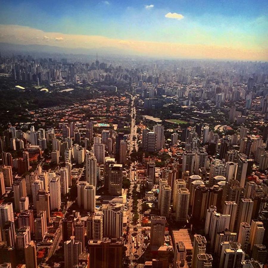Airplane Photograph - Aerial View Of Ibirapuera Avenue At by Kiko Lazlo Correia