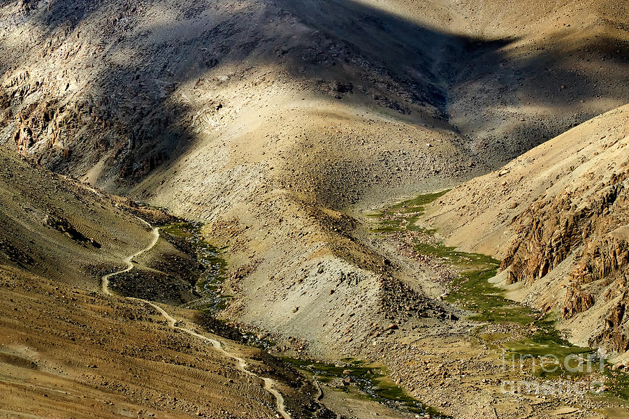 Nature Photograph - aerial view of ladakh landscape Himalayan mountains India by Rudra Narayan  Mitra