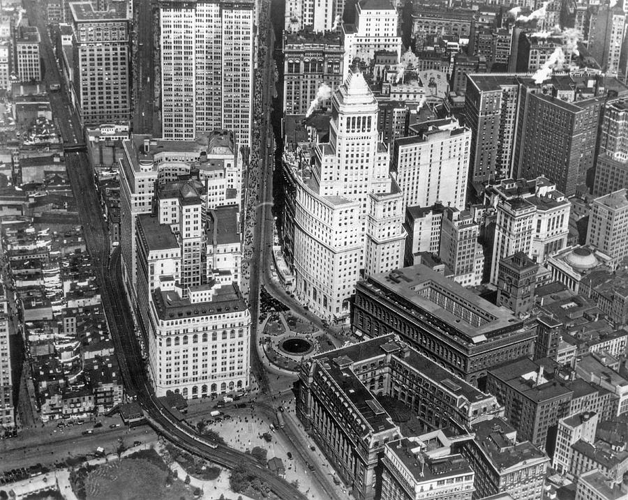 Aerial View Of Lower Manhattan Photograph by Underwood & Underwood