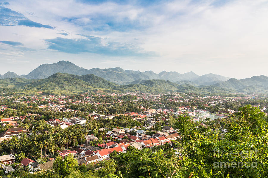 Aerial view of Luang Prabang in Laos Photograph by Didier Marti
