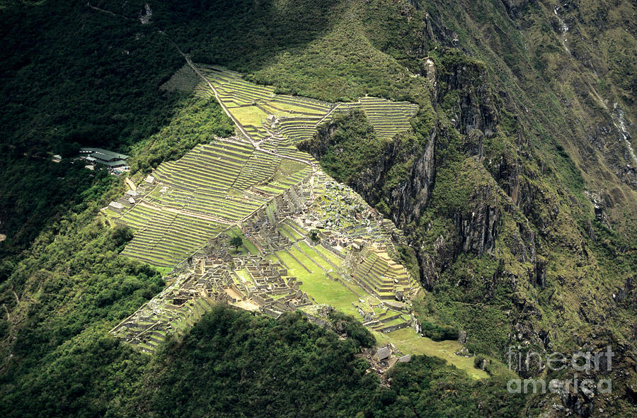 Aerial view of Machu Picchu Photograph by James Brunker