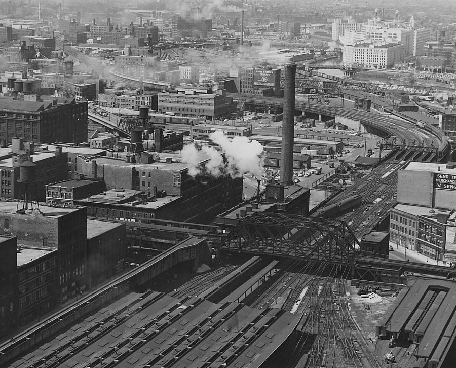 Aerial View of Main Line Track - 1953 Photograph by Chicago and North Western Historical Society