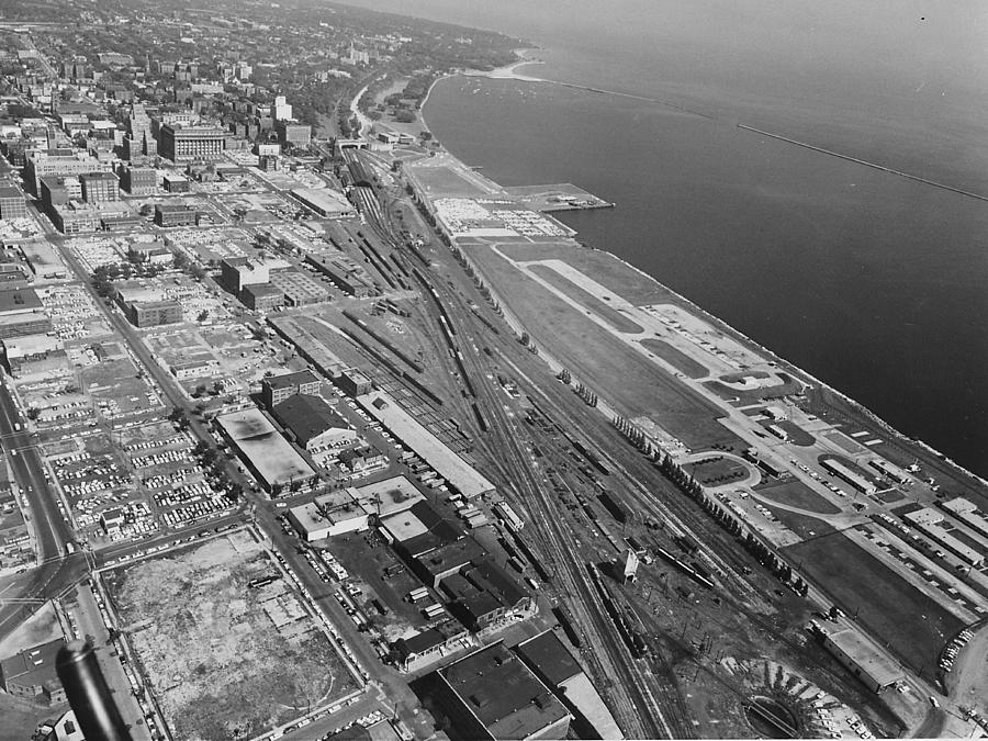 Aerial View of Milwaukee Shore Line - 1961 Photograph by Chicago and North Western Historical Society