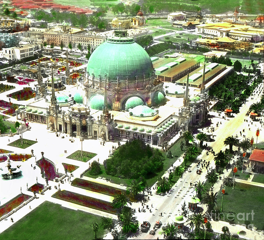 San Francisco Photograph - Aerial view of Palace of Horticulture, Panama nternational Exposition  1915 by Monterey County Historical Society