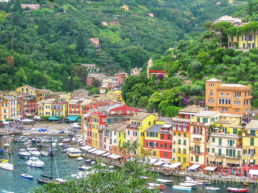Aerial view of Portofino Italy Photograph by Benny Marty