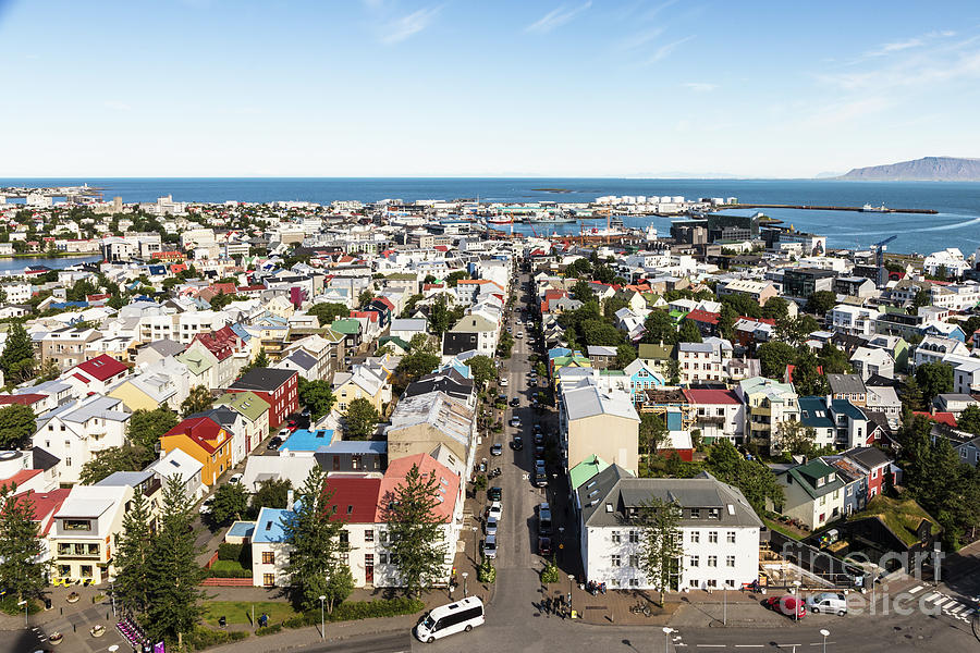 Aerial view of Reykjavik in Iceland Photograph by Didier Marti