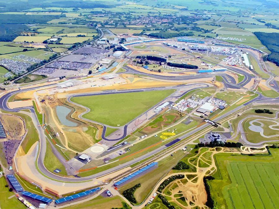 Aerial view of Silverstone circuit Digital Art by Don Kuing Fine Art