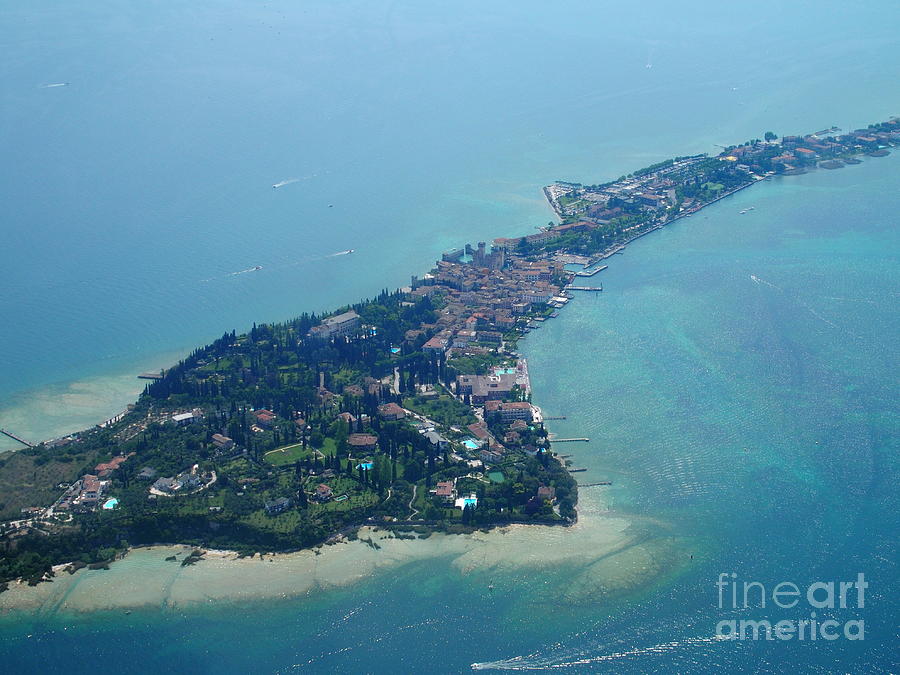 Aerial view of Sirmione Photograph by Riccardo Mottola