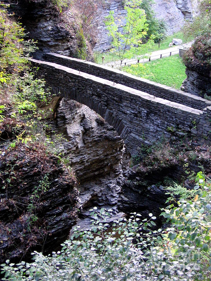 Aerial View of Stone Bridge at Watkins Glen State Park in New York  Photograph by Rose Santuci-Sofranko