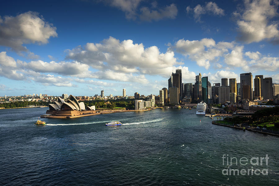 Aerial view of Sydney harbour skyline Photograph by Andrew Michael