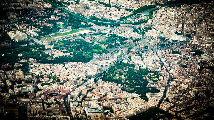 Aerial view of the Colosseum - Rome, Italy - Aerial photography Photograph by Giuseppe Milo
