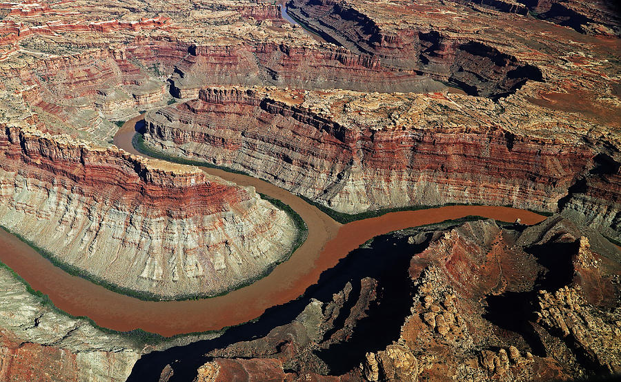 Aerial View of the Confluence of the Green and Colorado Rivers Photograph by Jean Clark
