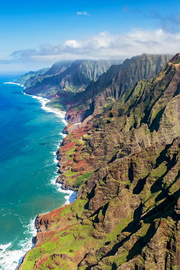 Aerial view of the Napali coast  Photograph by Pierre Leclerc Photography