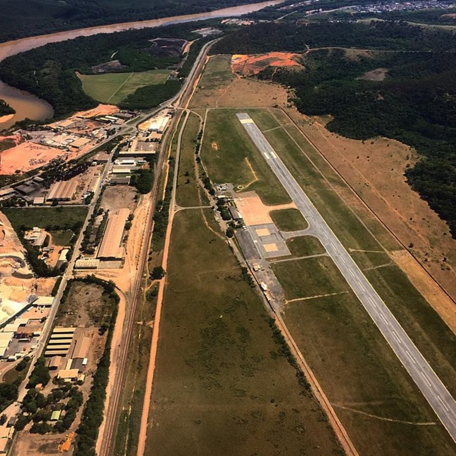 Airplane Photograph - Aerial View Of The Usiminas Airport - by Kiko Lazlo Correia