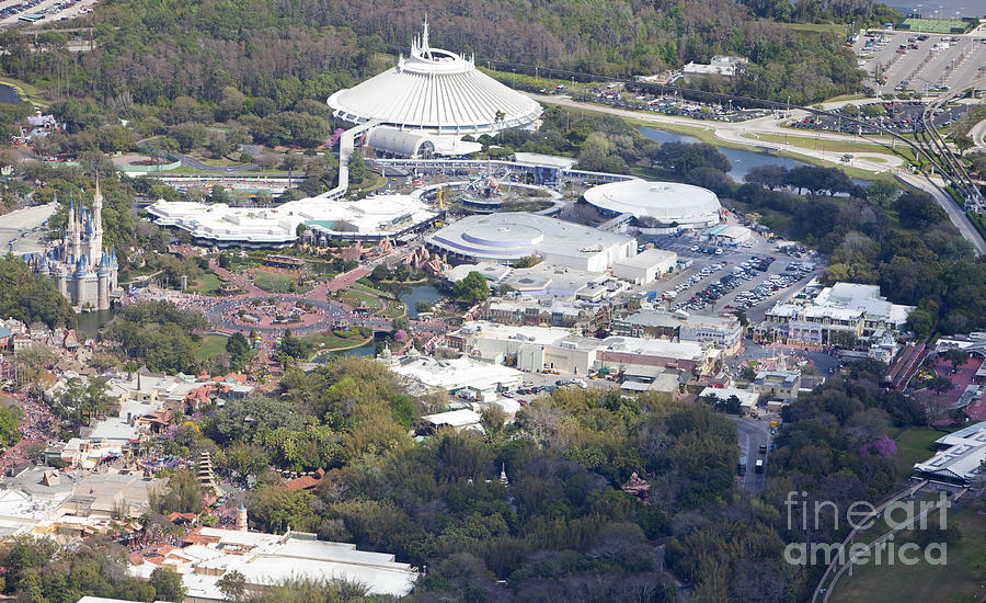 Aerial view of Walt Disney Worlds Magic Kingdom Photograph by Anthony Totah